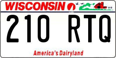 WI license plate 210RTQ