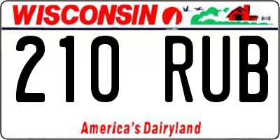 WI license plate 210RUB