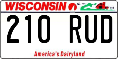 WI license plate 210RUD