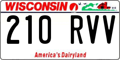 WI license plate 210RVV