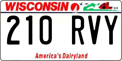 WI license plate 210RVY