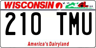 WI license plate 210TMU