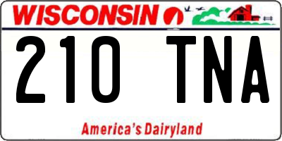 WI license plate 210TNA