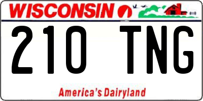 WI license plate 210TNG