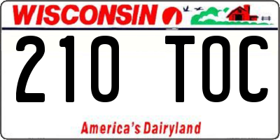 WI license plate 210TOC