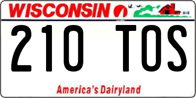 WI license plate 210TOS