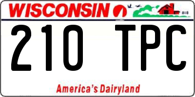 WI license plate 210TPC