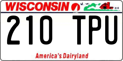 WI license plate 210TPU