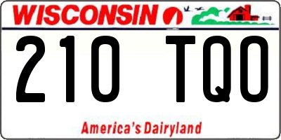 WI license plate 210TQO