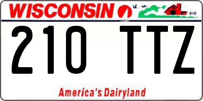 WI license plate 210TTZ