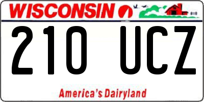 WI license plate 210UCZ