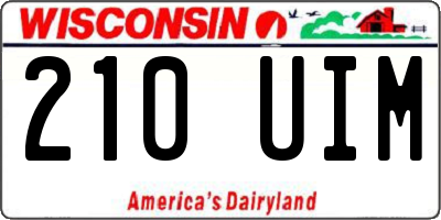 WI license plate 210UIM