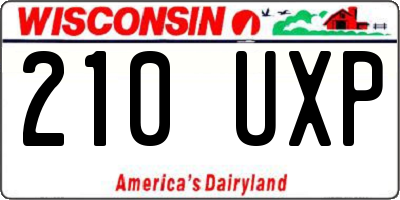 WI license plate 210UXP