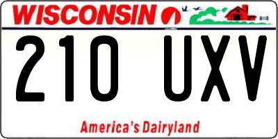 WI license plate 210UXV