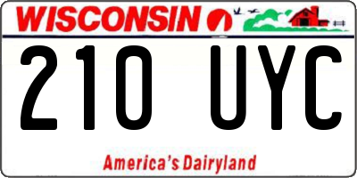 WI license plate 210UYC