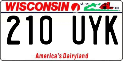 WI license plate 210UYK