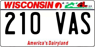 WI license plate 210VAS