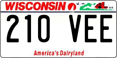 WI license plate 210VEE