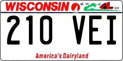 WI license plate 210VEI