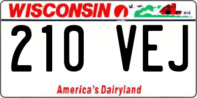 WI license plate 210VEJ