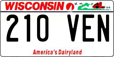 WI license plate 210VEN