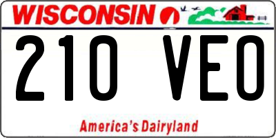WI license plate 210VEO