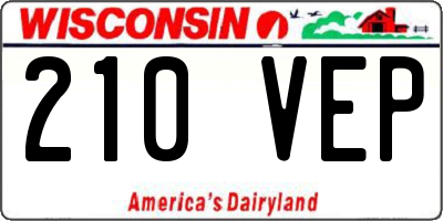 WI license plate 210VEP
