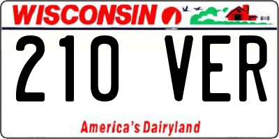 WI license plate 210VER