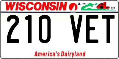 WI license plate 210VET