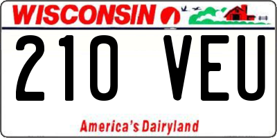 WI license plate 210VEU