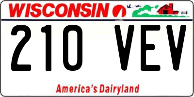 WI license plate 210VEV