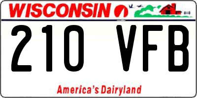 WI license plate 210VFB