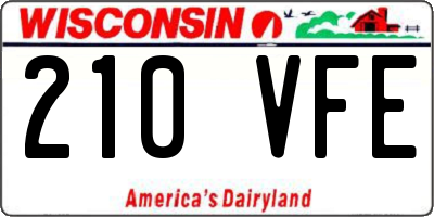 WI license plate 210VFE