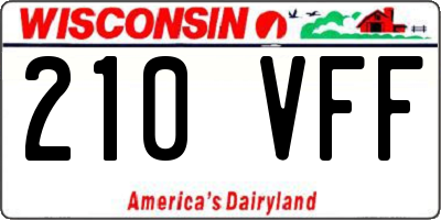 WI license plate 210VFF