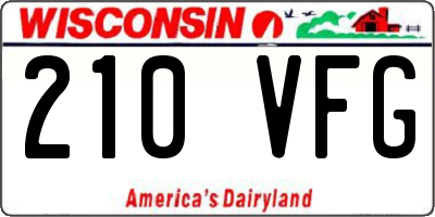 WI license plate 210VFG