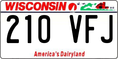 WI license plate 210VFJ