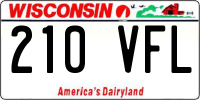 WI license plate 210VFL