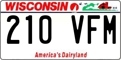 WI license plate 210VFM