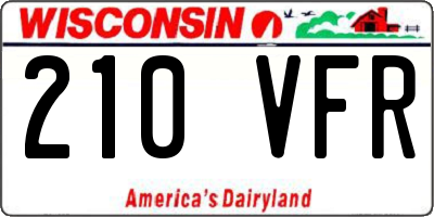 WI license plate 210VFR