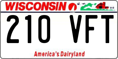 WI license plate 210VFT