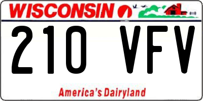 WI license plate 210VFV