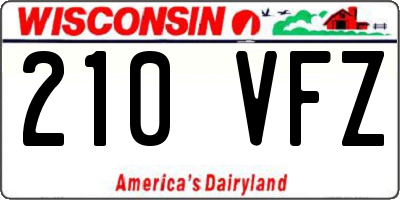 WI license plate 210VFZ