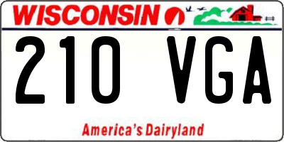 WI license plate 210VGA