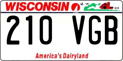 WI license plate 210VGB