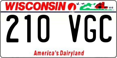 WI license plate 210VGC