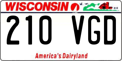 WI license plate 210VGD