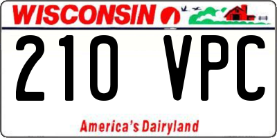 WI license plate 210VPC