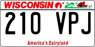 WI license plate 210VPJ