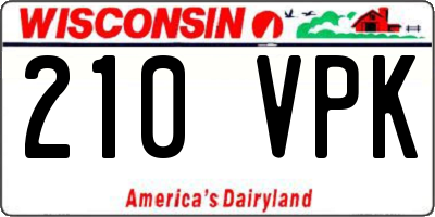 WI license plate 210VPK