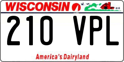 WI license plate 210VPL